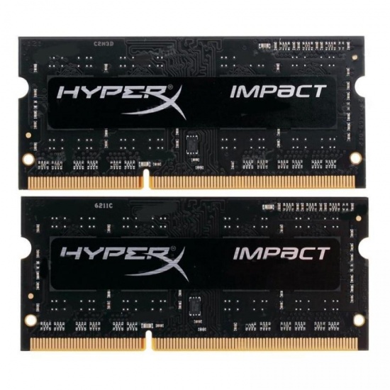 8GB Kingston DDR3 SO DIMM Hyper X Impact 2133MHz PC3-17000 1.35V CL11 Dual Memory Kit (2 x 4GB)- Black Image