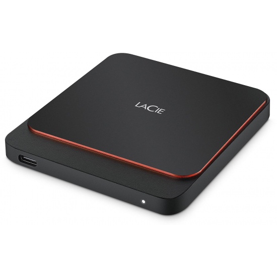 1TB Seagate LaCie Portable External USB3.0 Solid State Drive - Black/Orange Image