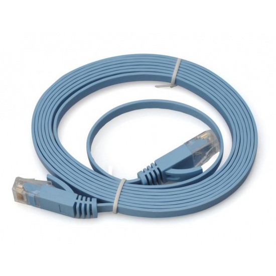 Cat6a RJ45 UTP Flat Snagless Network Cable (Light Blue) 20m Image