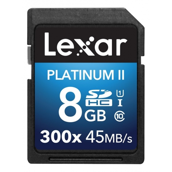 8GB Lexar Premium Series 300x 45MB/sec SDHC CL10 Memory Card Image