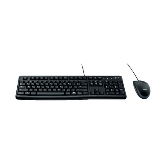 Logitech MK120 Corded Thin Profile USB QWERTY Desktop Keyboard and Mouse Combo - UK Layout Image