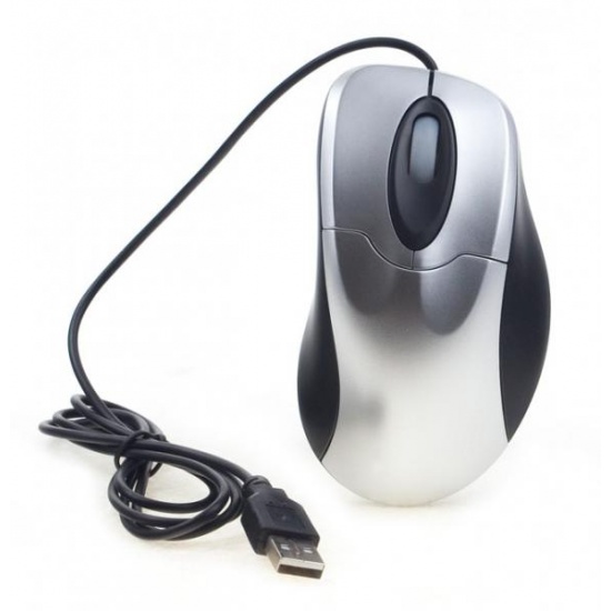 NEON Optical Mouse USB2.0 Dual-button with scroll-wheel Black/Silver Image