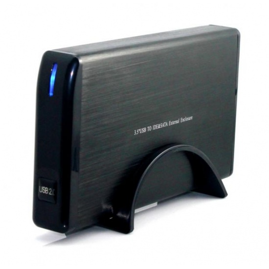 NEON 3.5-inch SATA+IDE USB2.0 External Desktop Hard Drive Enclosure - Black Aluminium Image