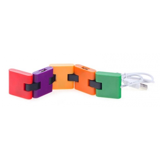 NEON 4-port USB Hub (USB2.0) flexible snake design - multi colour Image