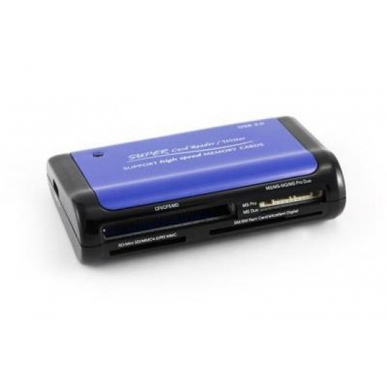 NEON 58-in-1 High-Speed USB2.0 Card Reader (Blue/Black) Image