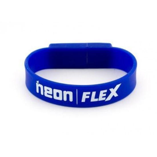 2GB NEON FLEX USB2.0 Wristband Flash Drive (Blue) Image
