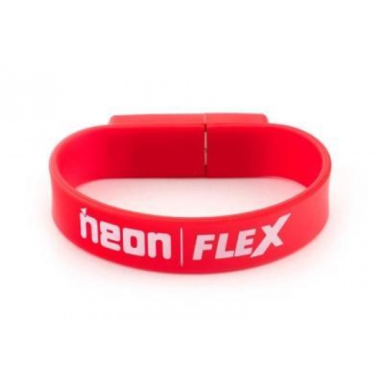 2GB NEON FLEX USB2.0 Wristband Flash Drive (Red) Image