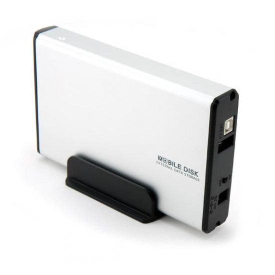 NEON 3.5-inch External SATA Desktop HDD Enclosure (USB + eSATA interface) Silver steel design Image