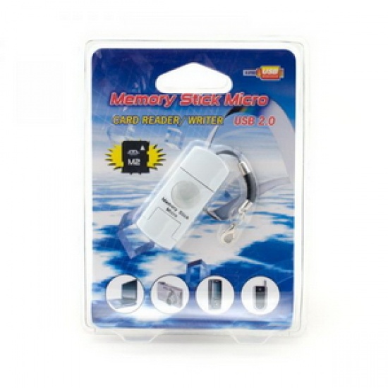 NEON Mini Memory Stick Micro (M2) USB Card reader White Image