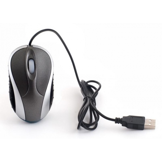 NEON Optical Mouse USB2.0 Dual button with scrool-wheel Compact size Black and Grey Image