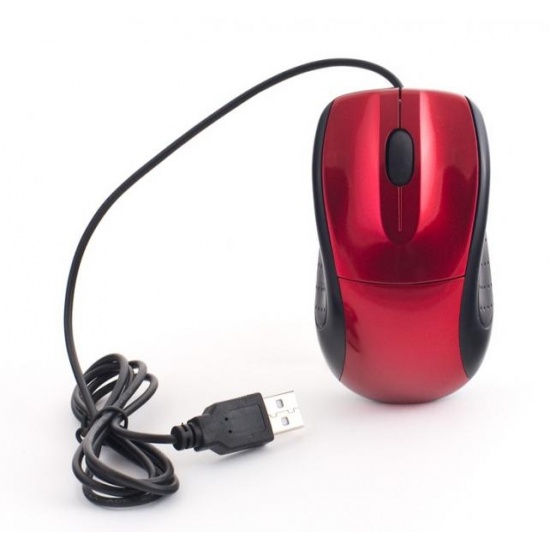 NEON Optical Mouse USB2.0 Dual-button with scrool-wheel Compact size Black/Burgundy Image