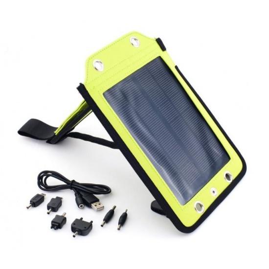 NEON YG-020 Portable Solar Charger Black/Green (410mA panel) Image