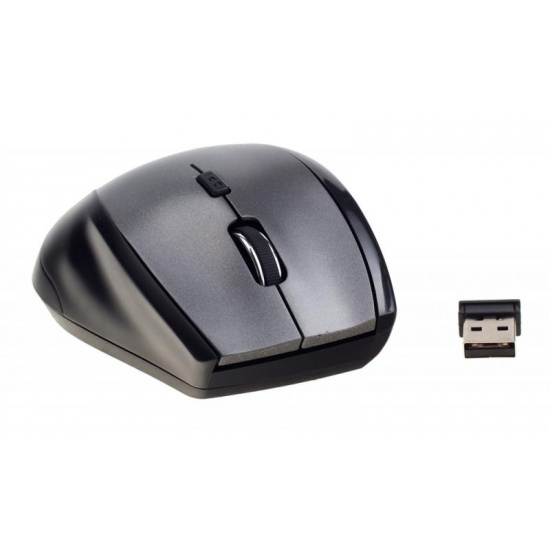 NEON Wireless Optical Mouse USB 5-button with scroll-wheel Black/Grey Image
