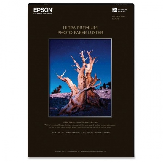 Epson Glossy 13x19 Ultra Premium Luster Photo Paper - 50 Sheets Image