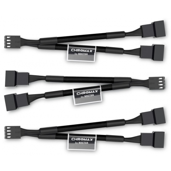 Noctua NA-SYC1 Chromax 4 Pin Y Cables - 3 Pack - Black Image