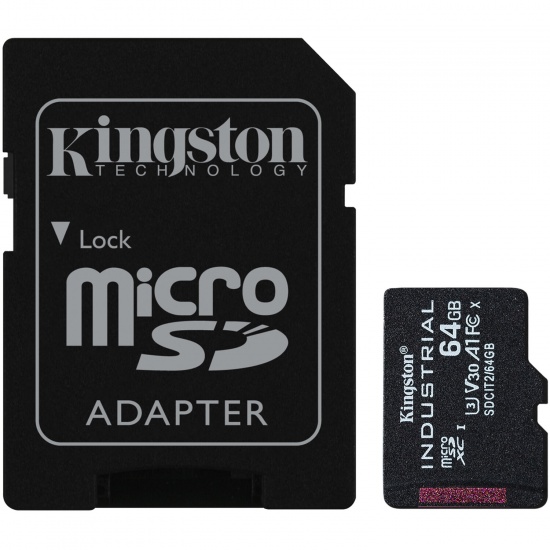 64GB Kingston Technology Industrial UHS-I Class 10 Micro SDXC Memory Card With Adapter Image
