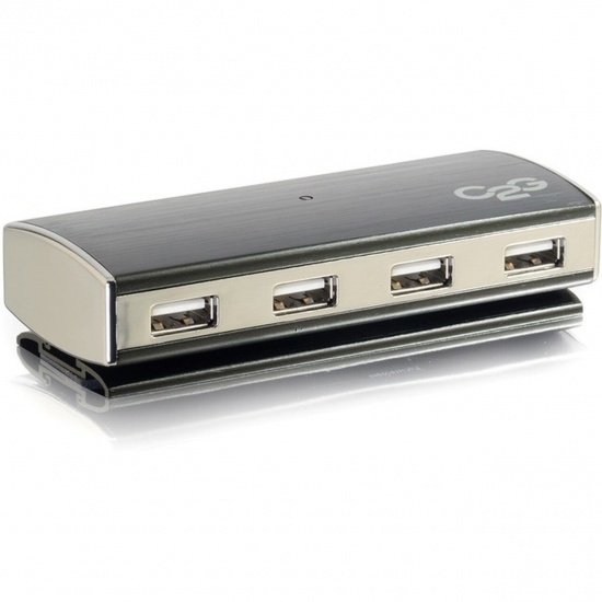 C2G 7-Port USB2.0 Aluminum Hub - Black, Silver Image