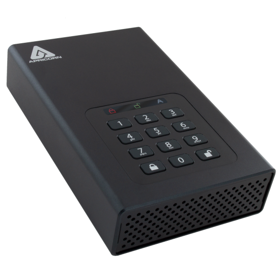 16TB Apricorn Aegis Padlock DT USB3.0 External Hard Drive - Black Image