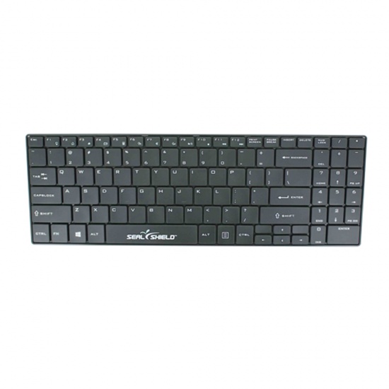 Seal Shield Clean Wipe Medical Grade Waterproof Wireless Keyboard - Black, US Layout Image