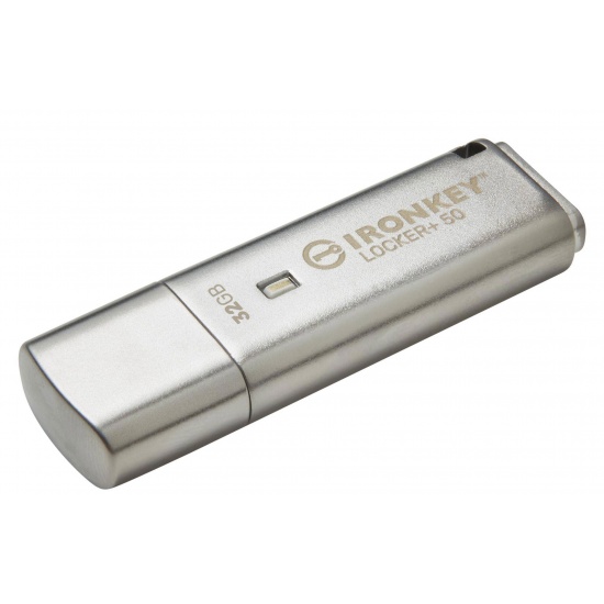 32GB Kingston Technology IronKey Locker+ 50 USB Type-A 3.2 Flash Drive - Silver Image
