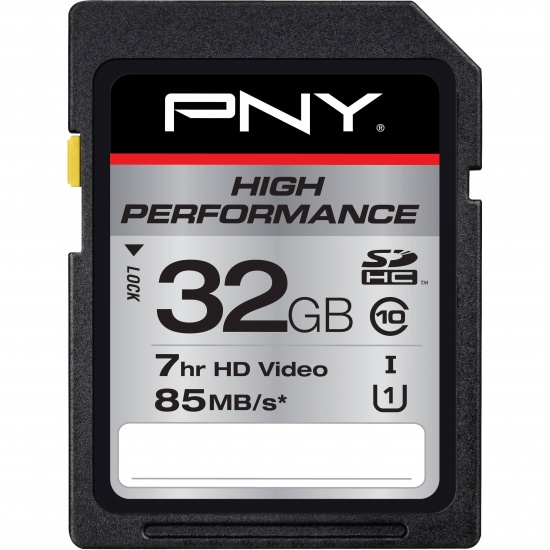 32GB PNY SDHC CL10 UHS-I Memory Card Image