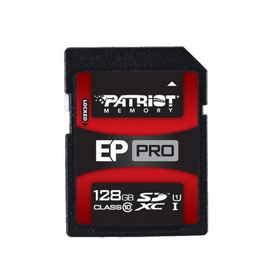 128GB Patriot SDXC Class 10 EP Pro Series UHS-I memory card (90MBs/50MBs) Image