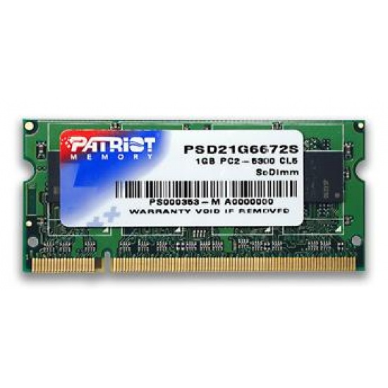 1GB Patriot DDR2 SO-DIMM PC2-5300 667MHz CL5 Laptop memory module Image