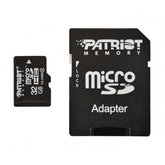 32GB Patriot Signature microSDHC CL4 memory card with SD adapter Image