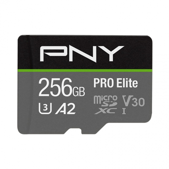 256GB PNY PRO Elite microSDXC CL10 UHS-I U3 V30 Flash Memory Card Image