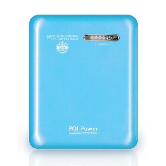 PQI Power 12000S Portable Power Bank (Light Blue) 12000mAh Image