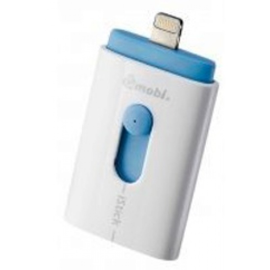 32GB PQI Gmobi USB iStick for iPhone, iPad, iPod with Lightning connection Blue Edition Image