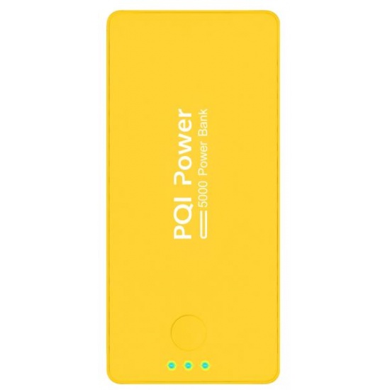 PQI Power 5000C Compact Power Bank (5000mAh) Yellow w/ Flashlight Image