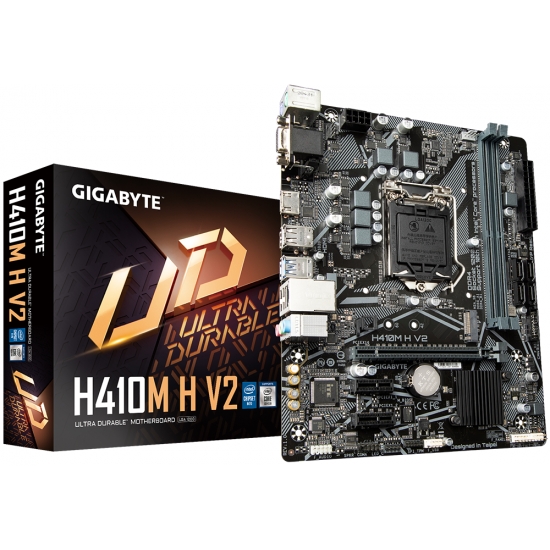 Gigabyte H410M H V2 Intel H410 LGA 1200 Micro ATX DDR4-SDRAM Motherboard Image