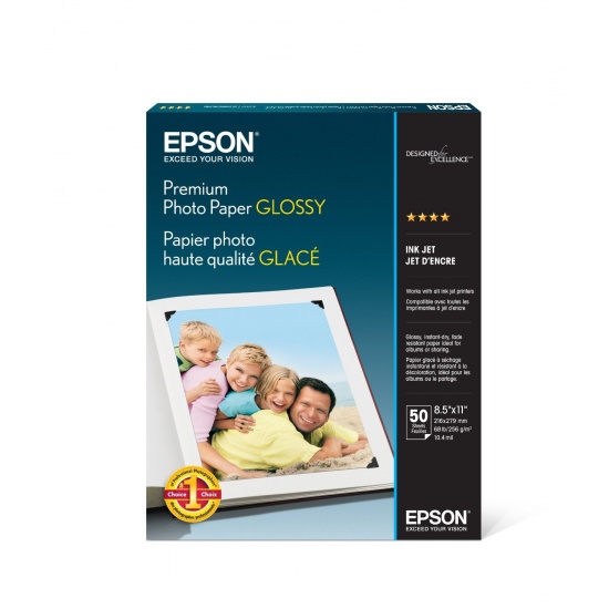 Epson Premium 8.5x11 Glossy Photo Paper - 50 Sheets Image