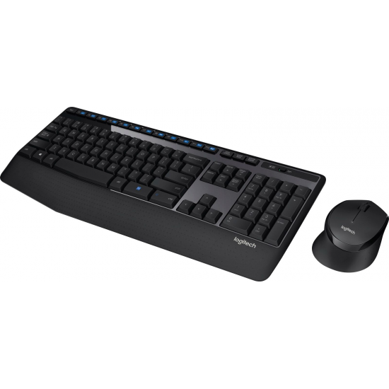 Logitech MK345 QWERTY RF Wireless Keyboard With Mouse - Black, Blue Image