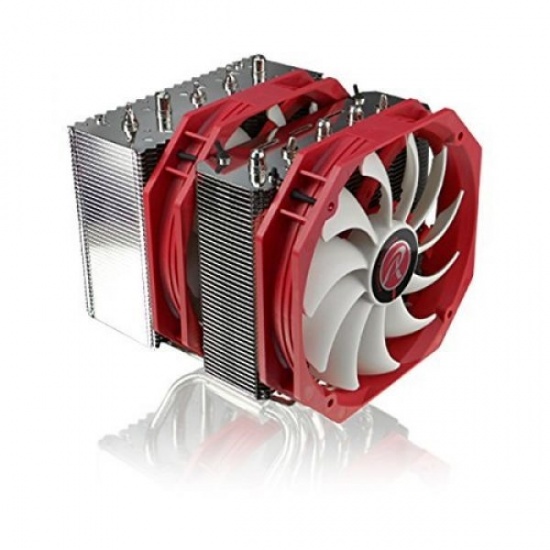 RAIJINTEK 140MM Tisis Processor Dual Cooler Fans 1000RPM 70.2CFM 23dBA Red Metallic Image