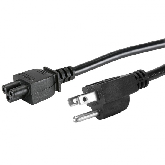C2G 6ft 18 AWG 3-Slot NEMA 5-15P to IEC320 C5 Laptop Power Cable - Black Image