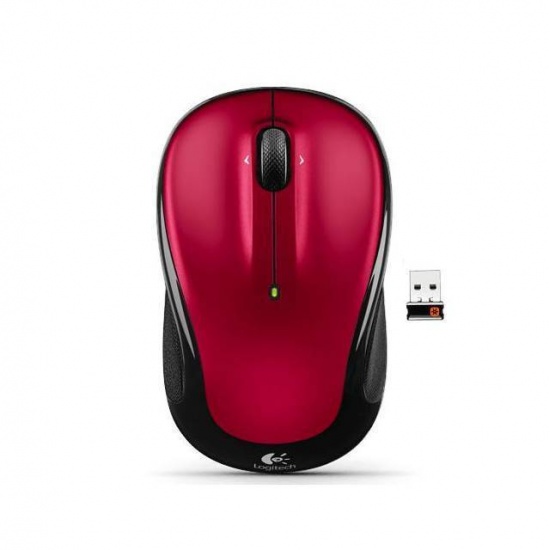 Logitech M325 Optical Wireless Mouse - Black, Red Image