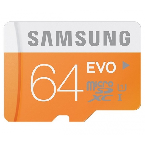 64GB Samsung EVO microSDXC CL10 UHS-1 Memory Card (transfer up to 48MB/sec) Image