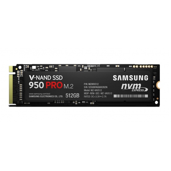 512GB Samsung 950 PRO M.2 PCIe NVMe Internal Solid State SSD Image