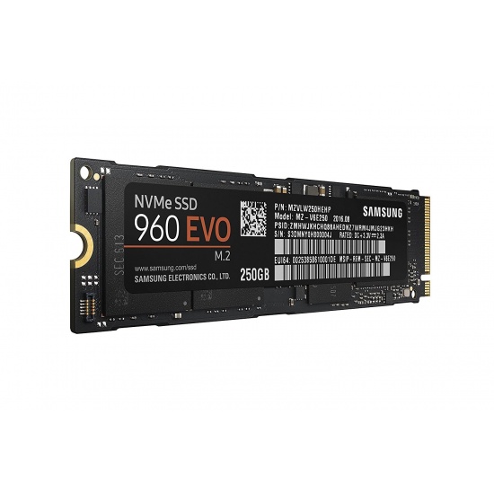 250GB Samsung 960 EVO M.2 PCIe NVMe Internal Solid State SSD Image
