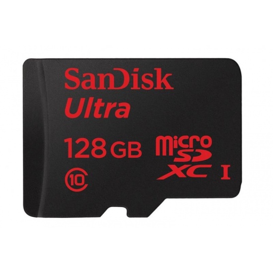 128GB Sandisk Ultra microSDXC UHS-I CL10 memory card for smartphones and tablets Image