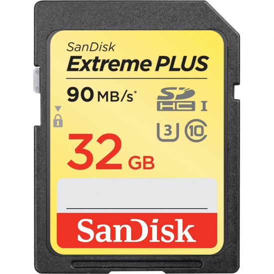 32GB Sandisk Extreme Plus SDHC UHS-1 CL10 Memory Card 90MB/sec Image