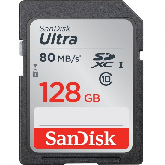 128GB Sandisk Ultra SDXC, UHS-I, CL10 - SDSDUNC-128G-AN6 - Memory Card Image