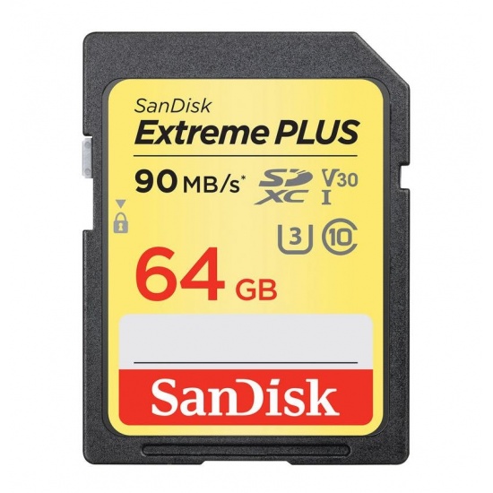 64GB Sandisk Extreme Plus - SDXC UHS U3 CL10 SDSDXSF-064G-ANC - Memory Card Image