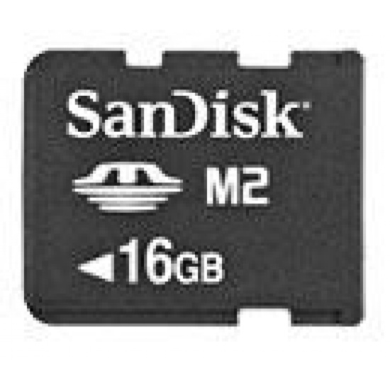 16GB Sandisk Memory Stick Micro (M2) Card retail packaging Image