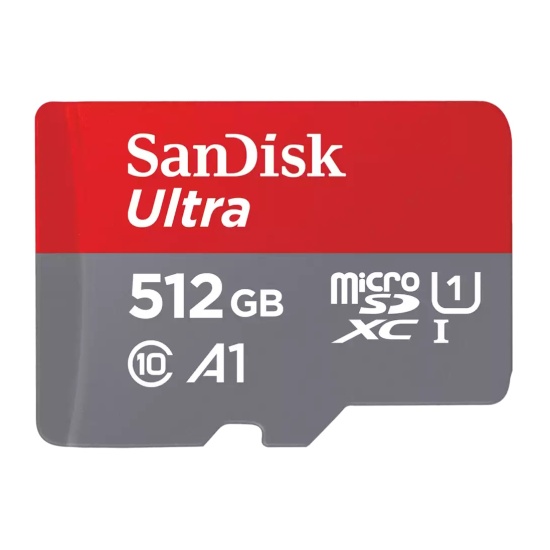 512GB Sandisk Ultra microSDXC UHS-I Memory Card A1 CL10 Full HD Video Image