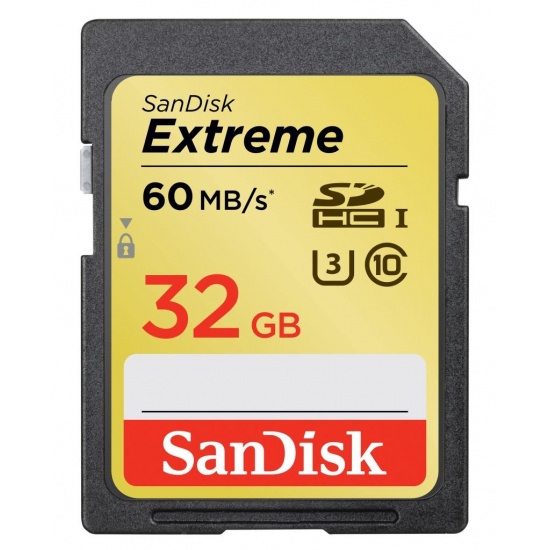 32GB Sandisk Extreme UHS-1/U3 SDHC CL10 Memory Card up to 60MB/sec Image