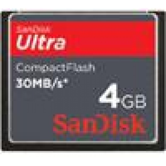 4GB Sandisk Ultra CompactFlash 200X Memory Card (30MB/sec) Image