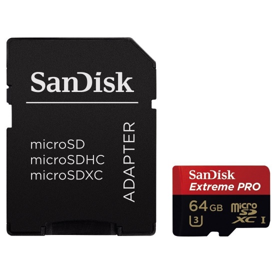 64GB Sandisk Extreme PRO UHS-I/U3 microSDHC Memory Card 95MB/sec Image